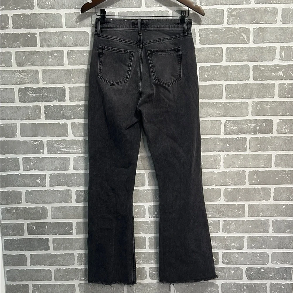 Madewell Loft High Waist Sandal Flare Jeans Black Wash Button Fly Women’s 25